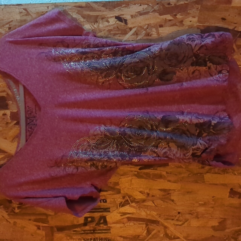 Vintage Short Sleeve Tee Shirt Bead Detail (M)